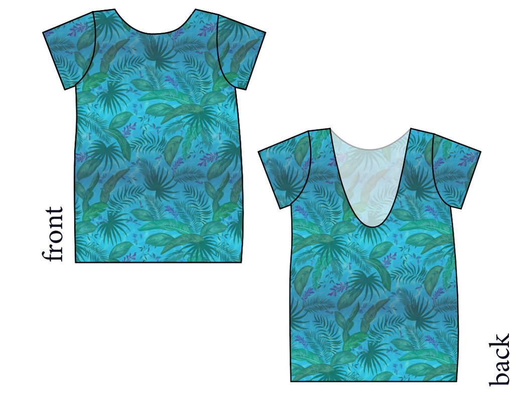 Surf Foliage Low Back Ballerina Tee
