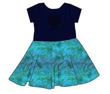 Load image into Gallery viewer, Surf Foliage Molly Heart Back Twirly Dress
