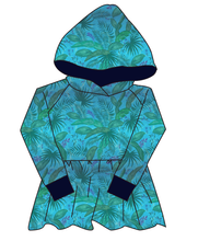 Load image into Gallery viewer, Surf Foliage Peplum Hoodie (or Crewneck)