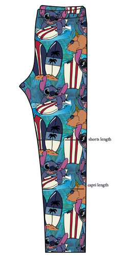 Surfing Alien Basic Leggings