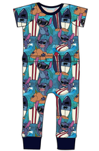 Load image into Gallery viewer, Surfing Alien Bennett Pants and Shorts Length T-Shirt Romper