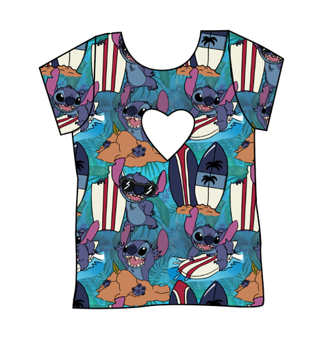 Surfing Alien Cambria Heart Back Tee