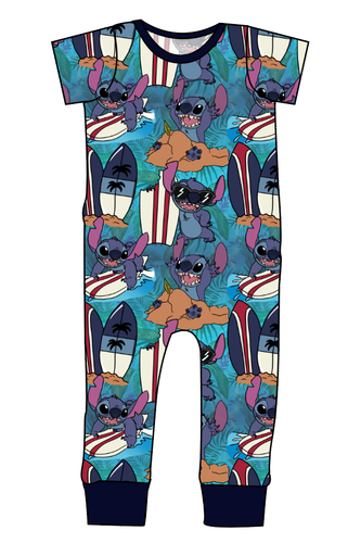 Surfing Alien Emmett Pants And Shorts T-Shirt Romper