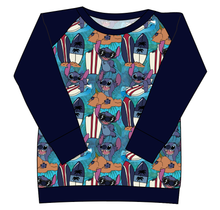 Load image into Gallery viewer, Surfing Alien Ladies&#39; Classic Crewneck