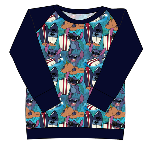 Surfing Alien Ladies' Classic Crewneck