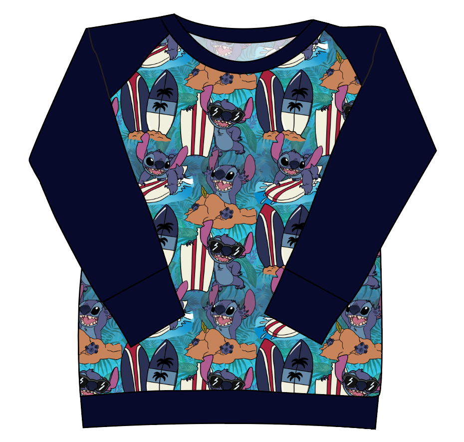 Surfing Alien Ladies' Classic Crewneck