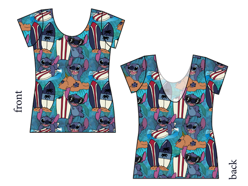 Surfing Alien Ladies' Low Back Ballerina Tee