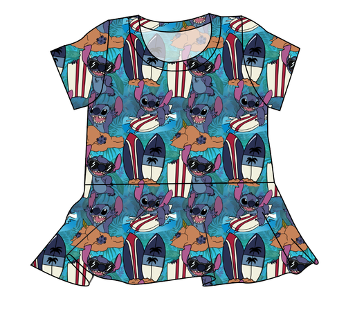 Surfing Alien Ladies' Peplum Top