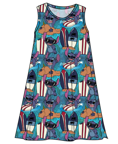 Surfing Alien Ladies' Swing Dress