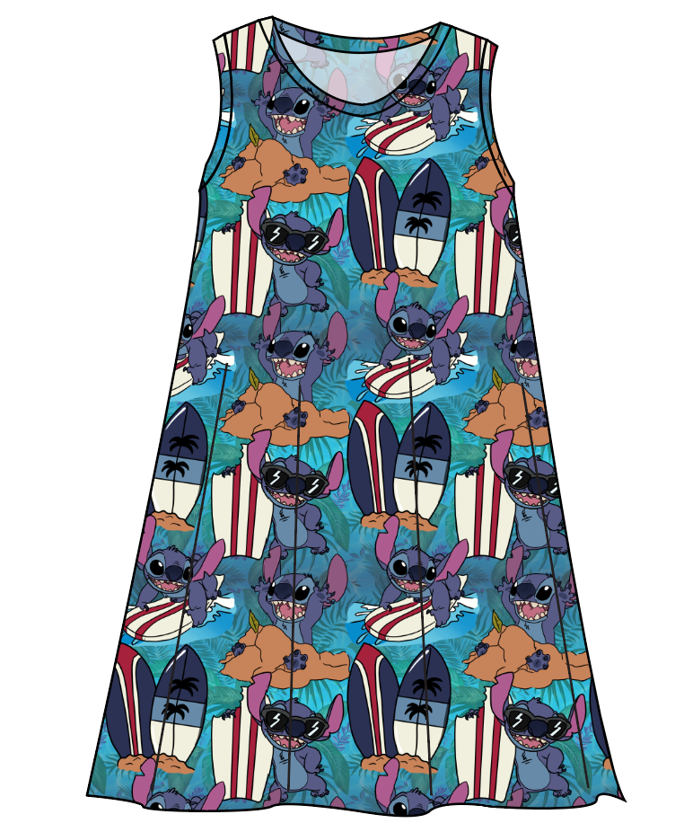 Surfing Alien Ladies' Swing Dress