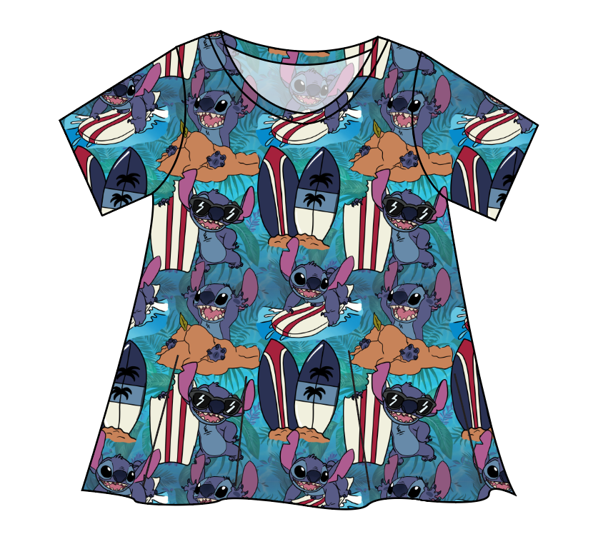Surfing Alien Ladies' Swing Tee