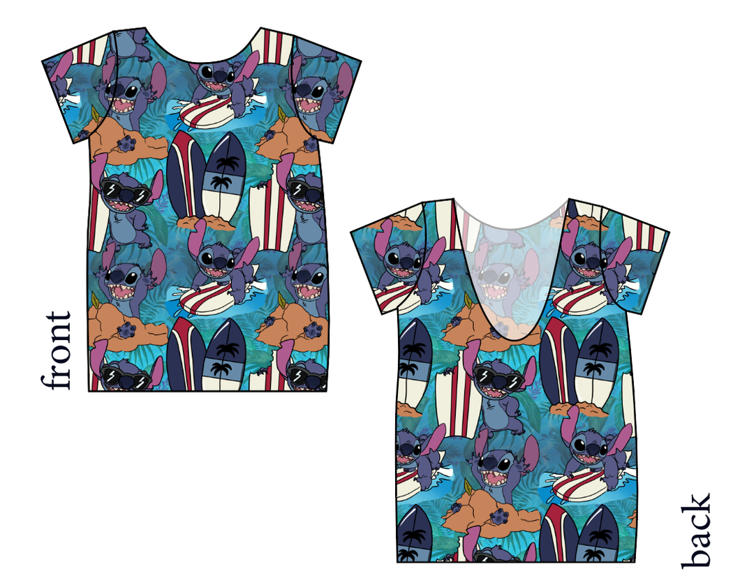 Surfing Alien Low Back Ballerina Tee