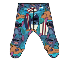 Load image into Gallery viewer, Surfing Alien Newborn Footed Pants