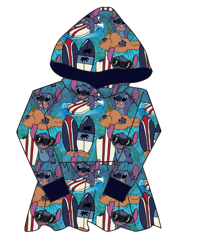 Surfing Alien Peplum Hoodie (or Crewneck)