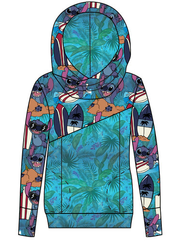 Surfing Alien Ladies Hoodie