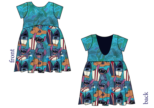 Surfing Alien Low Back Dress