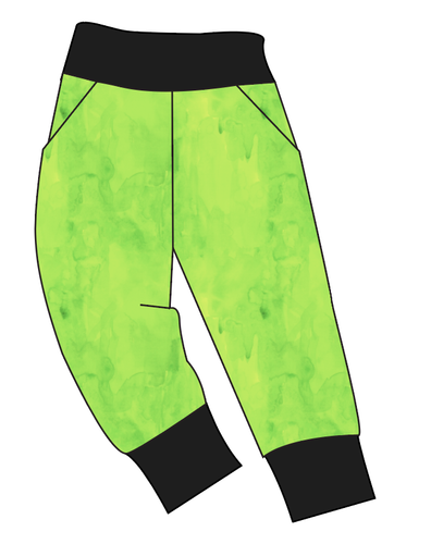 Lime Splash Basic Joggers And Jogger Shorts