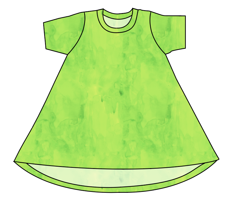 Lime Splash Basic T-Shirt Dress