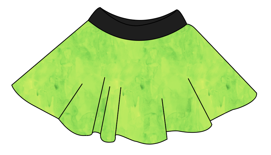 Lime Splash Circle Skirt