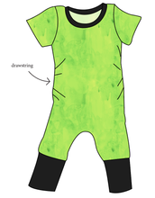 Load image into Gallery viewer, Lime Splash Grow With Me Pants And Shorts Romper