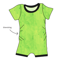 Load image into Gallery viewer, Lime Splash Grow With Me Pants And Shorts Romper