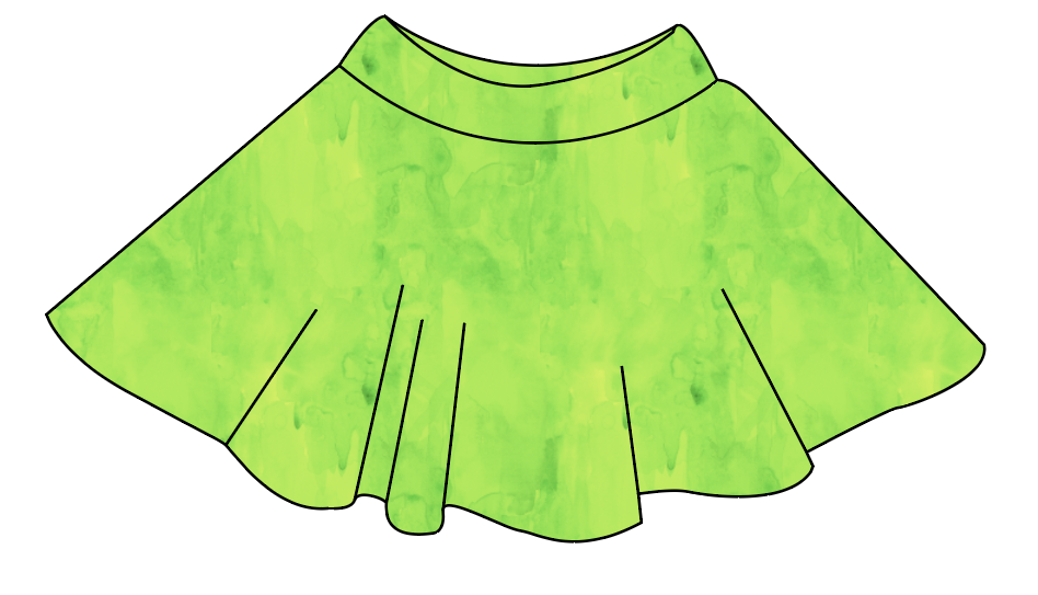 Lime Splash Ladies' Circle Skirt