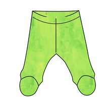 Load image into Gallery viewer, Lime Splash Newborn Footed Pants