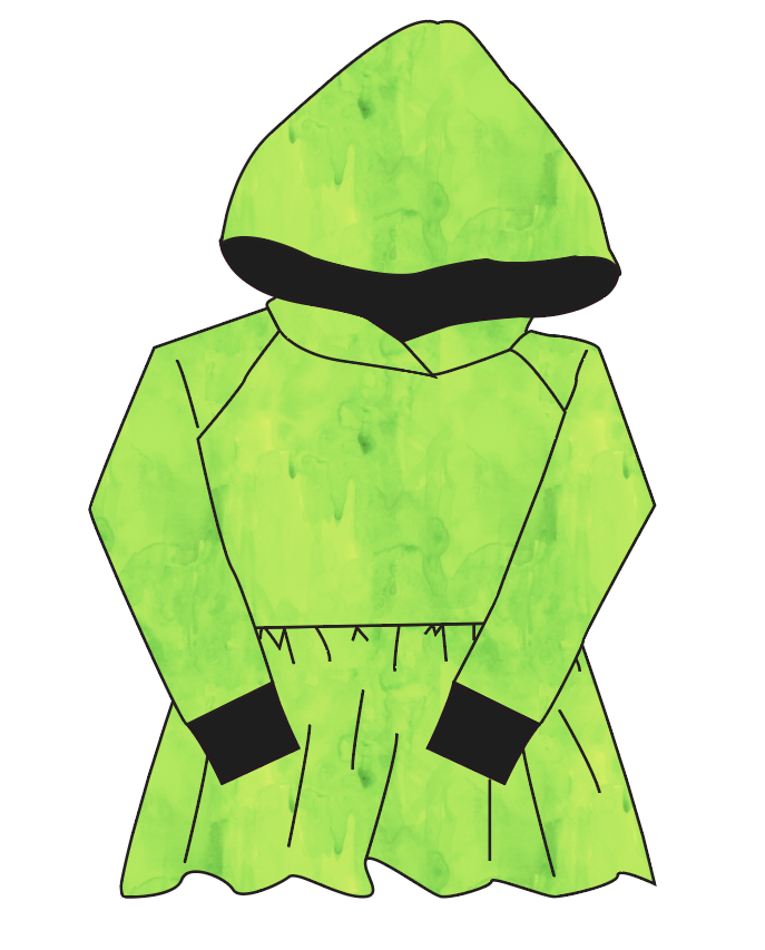 Lime Splash Peplum Hoodie (or Crewneck)