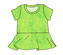 Load image into Gallery viewer, Lime Splash Peplum Top