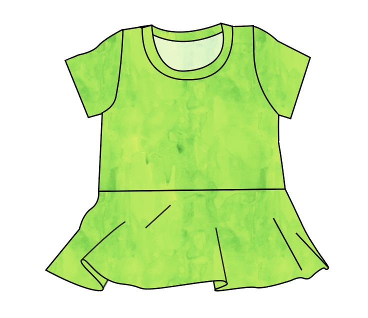 Lime Splash Peplum Top