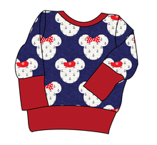 Load image into Gallery viewer, Ahoy Mouse Ears Grow With Me Hoodie (or Crewneck)