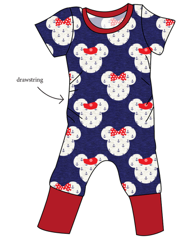 Ahoy Mouse Ears Grow With Me Pants And Shorts Romper