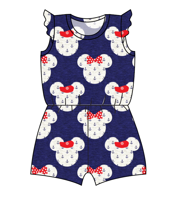Ahoy Mouse Ears Ivy Summer Romper