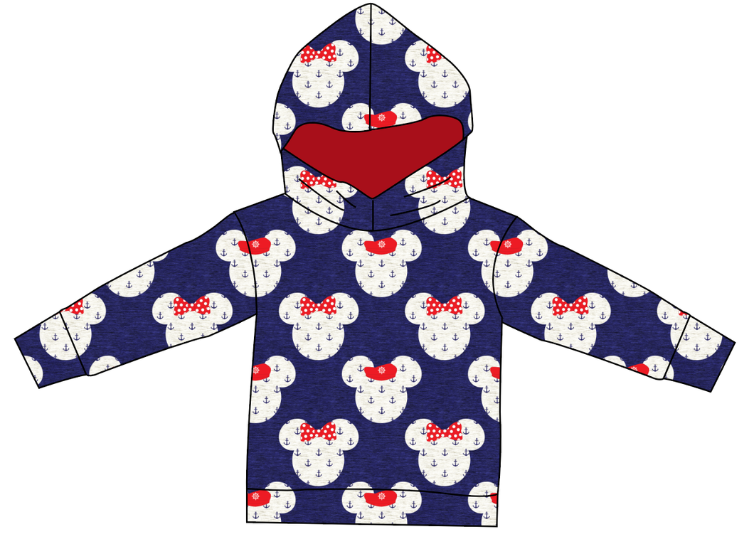 Ahoy Mouse Ears Ladies Oversized Hoodie