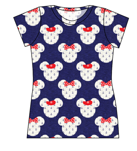 Ahoy Mouse Ears Ladies' Basic Tee