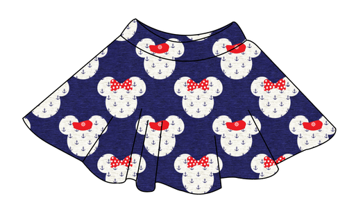 Ahoy Mouse Ears Ladies' Circle Skirt