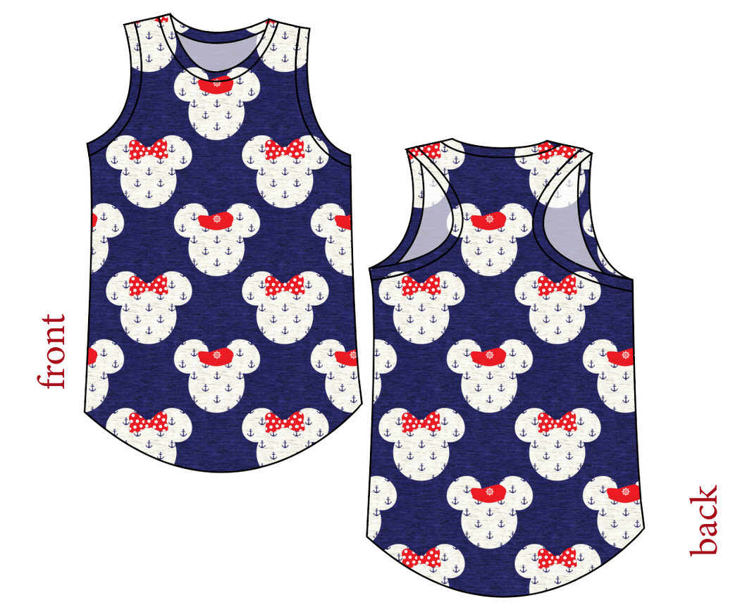 Ahoy Mouse Ears Ladies' Summer Tank