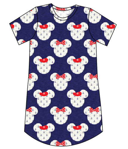 Ahoy Mouse Ears Ladies' T-Shirt Dress