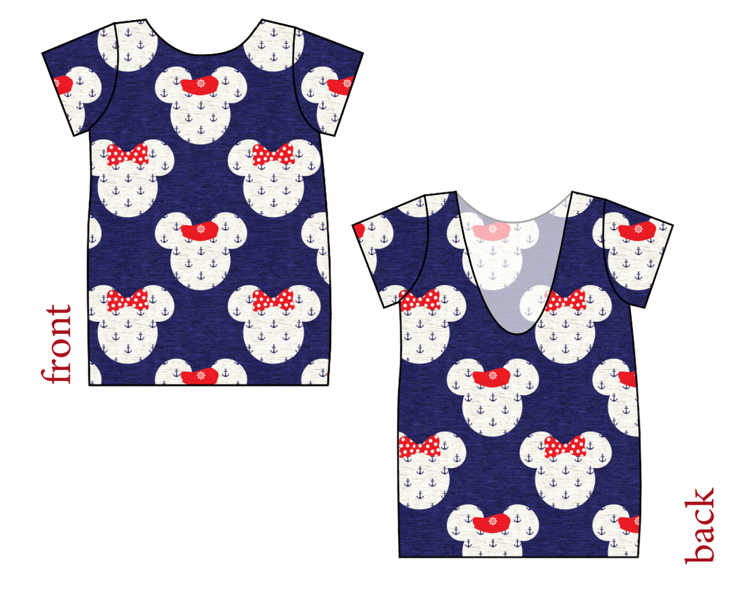 Ahoy Mouse Ears Low Back Ballerina Tee