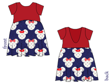 Load image into Gallery viewer, Ahoy Mouse Ears Low Back Dress