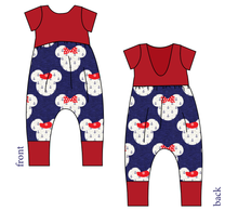 Load image into Gallery viewer, Ahoy Mouse Ears Low Back Romper and Bubble Romper