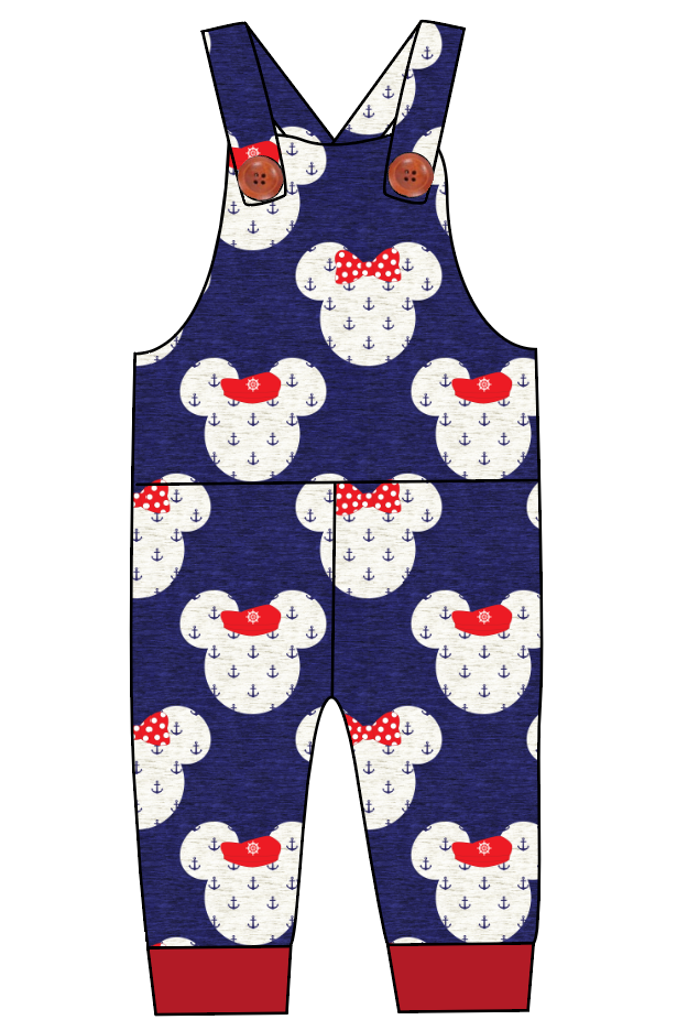Ahoy Mouse Ears Overalls and Shortalls