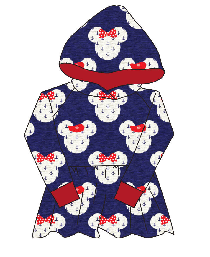 Ahoy Mouse Ears Peplum Hoodie (or Crewneck)