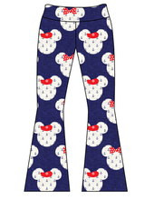 Load image into Gallery viewer, Athletic Prints Magical Mouse Ears Ladies Flared Leggings