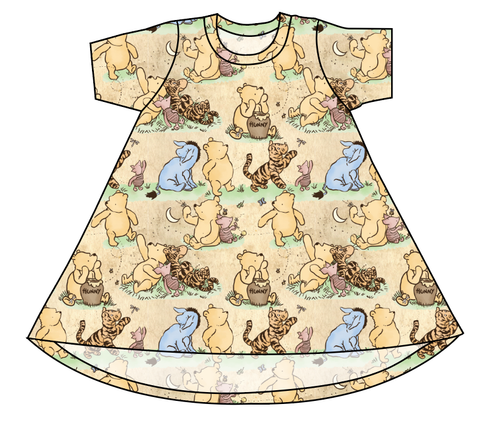 Classic Pooh Basic T-Shirt Dress