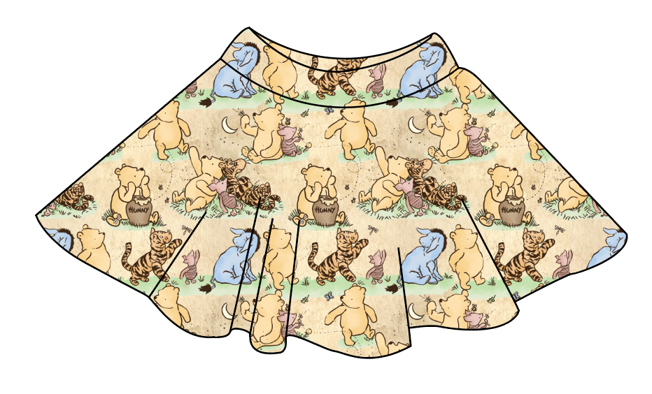 Classic Pooh Ladies' Circle Skirt
