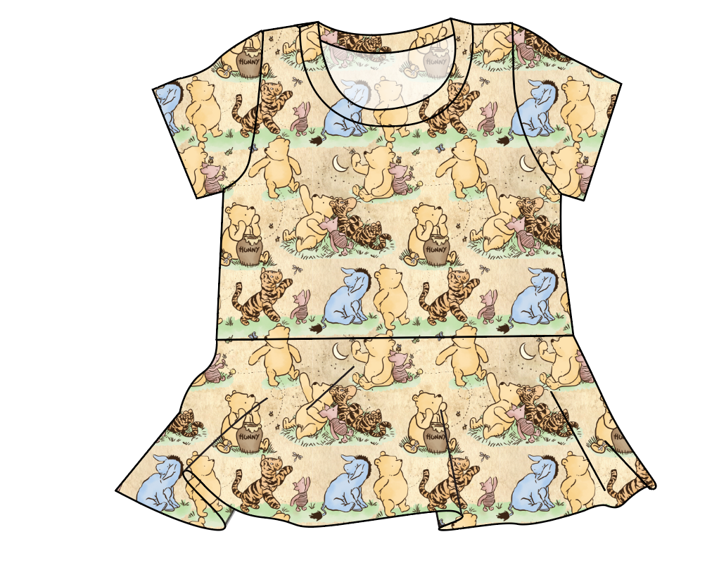 Classic Pooh Ladies' Peplum Top