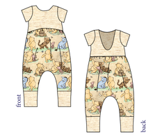 Load image into Gallery viewer, Classic Pooh Low Back Romper and Bubble Romper