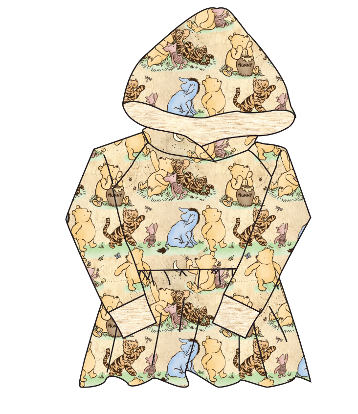 Classic Pooh Peplum Hoodie (or Crewneck)