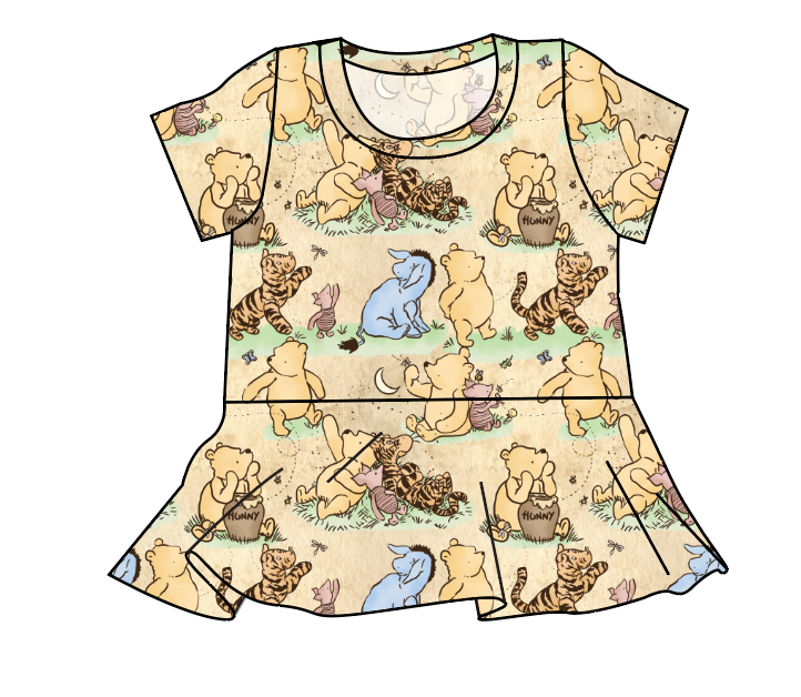 Classic Pooh Peplum Top